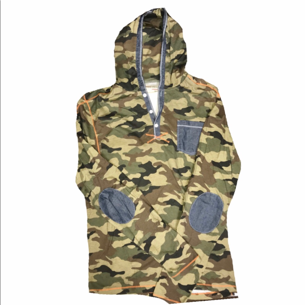 No Regrets Camo Hooded Shirt